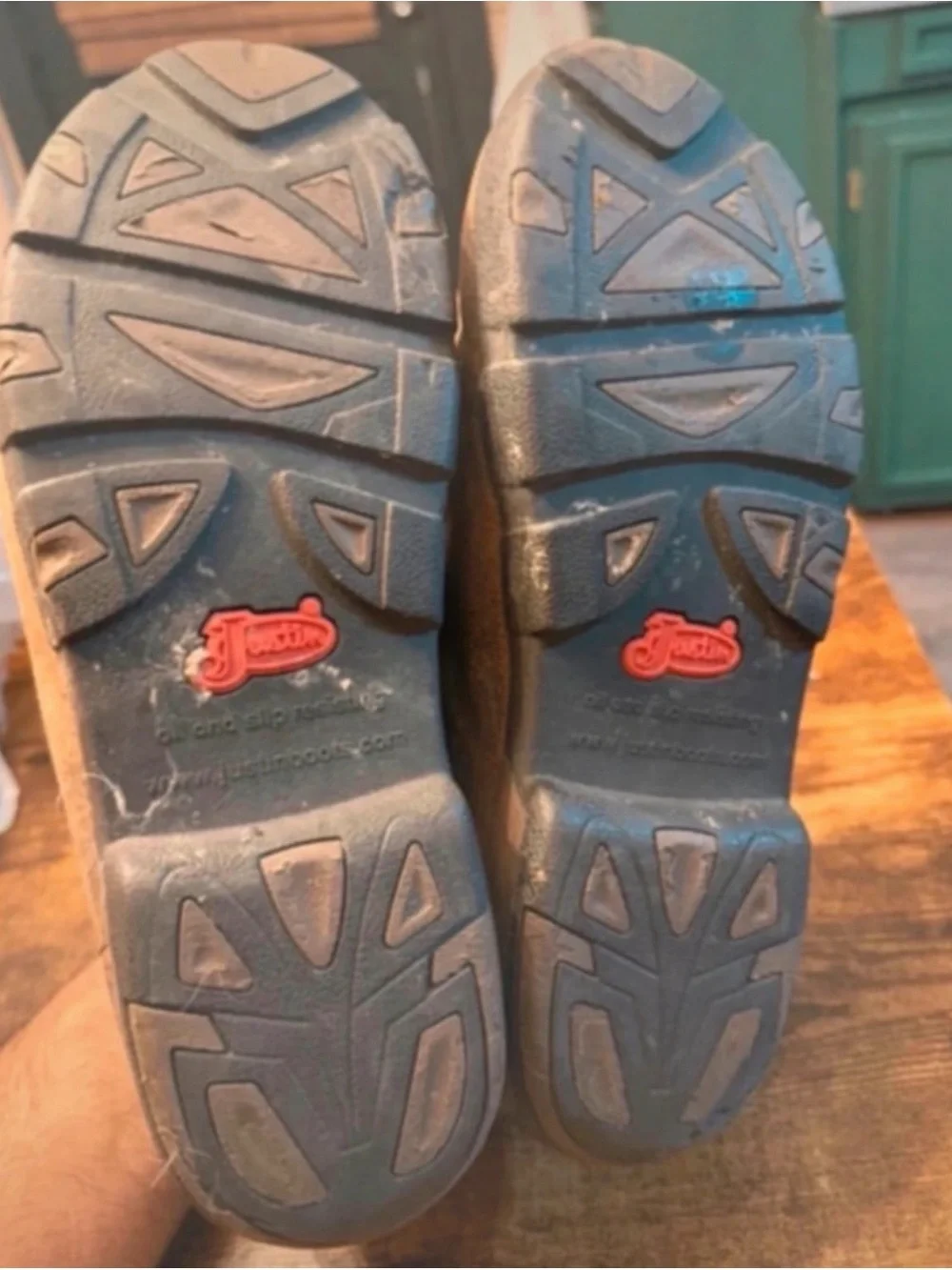 Justin Boots worn about